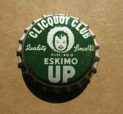  UNUSED CLICQUOT CLUB ESKIMO UP SODA BOTTLE CAP VINTAGE UNUSED 1960'S ERA CROWN