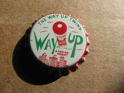 UNUSED THE WAY UP TWINS BOTTLE CAP VINTAGE 1960'S ERA GRAPHIC COLLECTIBLE CROWN 