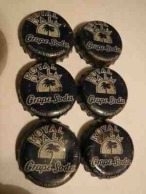6 "Royal Palm" Grape soda corked antique soda bottle caps/crowns advertisement