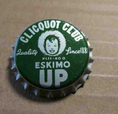 UNUSED CLICQUOT CLUB ESKIMO UP SODA CAP VINTAGE 1960'S ERA BOTTLE CAP CROWN 