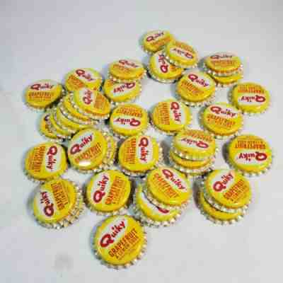 Quiky Grapefruit Lemon Soda Crown Vintage Unused Bottle Caps Collect Craft Metal