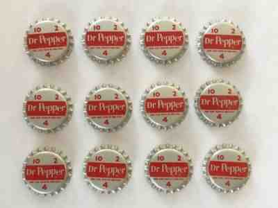 12 - New 10 2 4 DR PEPPER Cork Crown Bottle Caps Unpressed 1950s Ottawa Illinois