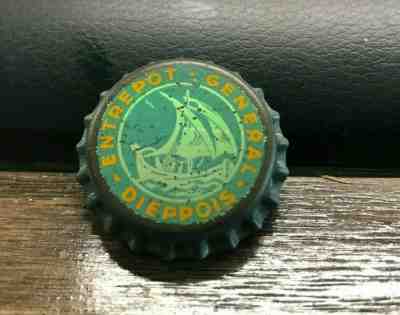 VINTAGE UNUSED ENTREPOT GENERAL DIEPPOIS SODA BEER CORK BOTTLE CAP CROWN FRANCE