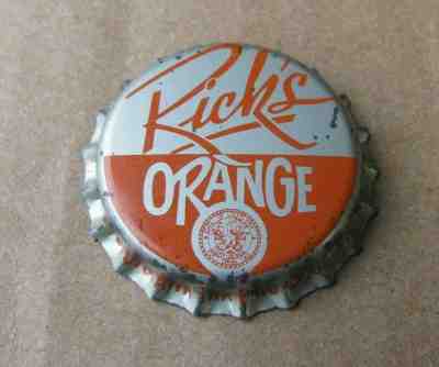UNUSED RICK'S ORANGE SODA BOTTLE CAP LOUISIANA TAX NEW IBERIA LA VINTAGE CROWN