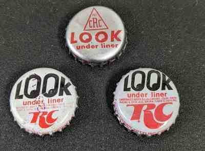 RC Royal Crown Cola Bottle Caps 3 Unique Vintage ~ Instant Winner 10 Cents