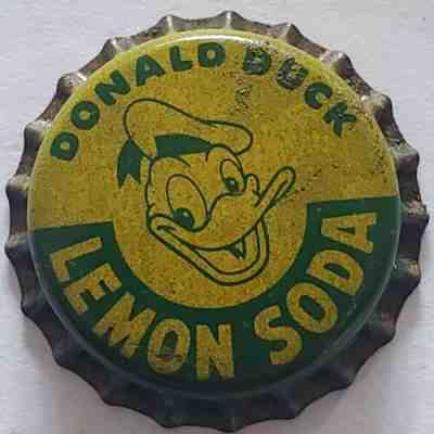 Donald Duck Lemon Cork Lined Bottle Cap; Cork Crown; Disney; Unused