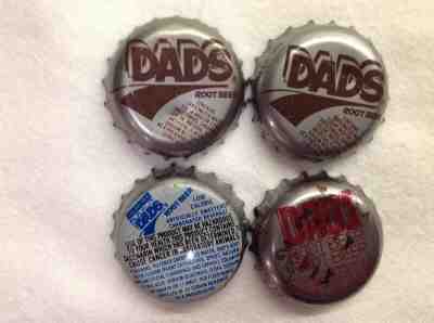 Dads Root Beer Soda Bottle Cap Crowns, Pepsi-Cola General Bottlers, Lot of 4