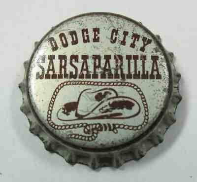 NOS vintage 1950s Dodge City Sarsaparilla cork lined soda pop bottle cap