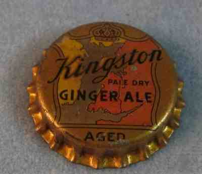 KINGSTON PALE DRY GINGER ALE  Unused Cork Lined Soda Bottle Cap AGED  WHS Crown
