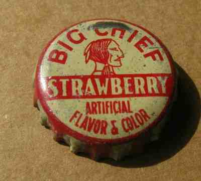BIG CHIEF STRAWBERRY SODA CORK BOTTLE CAP CROWN VINTAGE COLLECTIBLE CAP 