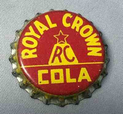 ROYAL CROWN COLA Star Pyramid SODA Bottle CORK CROWN Cap Vintage