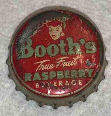 Vintage Booths Philadelphia PA Cork Lined Bottle Cap Crown Raspberry Fruit Soda
