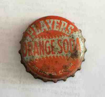 bottle cap crown Players Orange SODA can top acl flat cone tin baseball Red Rock