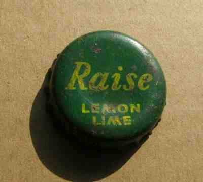 RAISE LEMON LIME CORK SODA BOTTLE CAP PALO ALTO CALIFORNIA CA EARLY CROWN 