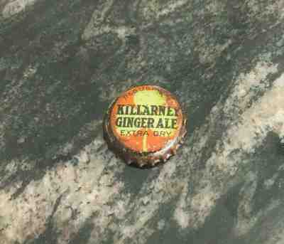 VINTAGE KILLARNEY GINGER ALE SODA IRISH CLOVER CORK BOTTLE CAP / CROWN 