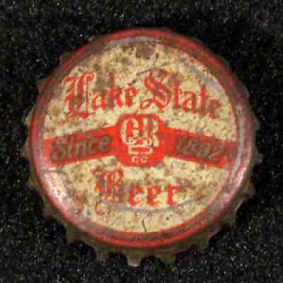 LAKE STATE CORK LINED BEER BOTTLE CAP GRAND RAPIDS BREW MUSKEGON, MICHIGAN CROWN