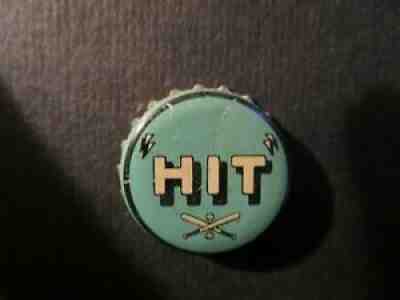 VERY RARE "HIT" BEVERAGE CORK BOTTLE CAP CROWN TURQUOISE USED 1930,1940's