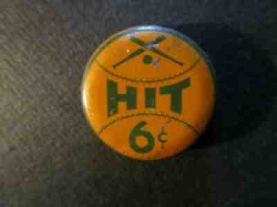 VINTAGE "HIT" BEVERAGE 6Â¢ USED CORK BOTTLE CAP CROWN BURNT ORANGE 1930's1940's