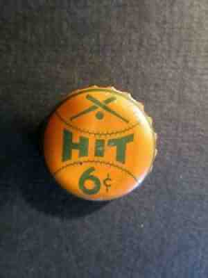 VINTAGE "HIT" BEVERAGE CORK BOTTLE CAP CROWN 6Â¢ USED