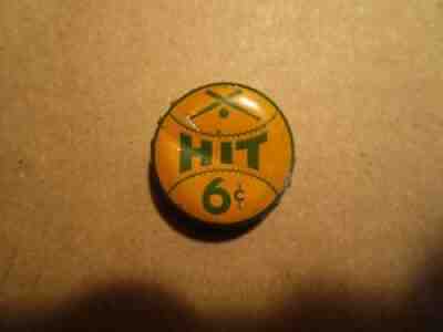 VINTAGE VERY NICE RARE "HIT" BEVERAGE CORK BOTTLE CAP CROWN 6Â¢ USED 1930,1940's