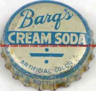 1940s Minnesota ST PAUL Barqs BARQ'S CREAM SODA Cork Crown Bottle Cap