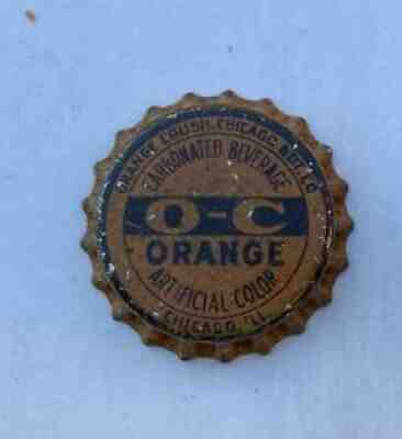 Orange Crush SODA crown cap bottle can flat crushy top tin cone ACL Chicago pop