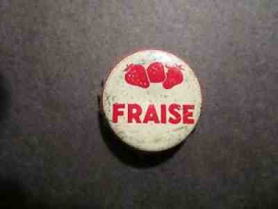 VINTAGE "FRAISE" BEVERAGE CORK BOTTLE CAP CROWN USED. BY J.M.PAUL HUS SOREL PQ.