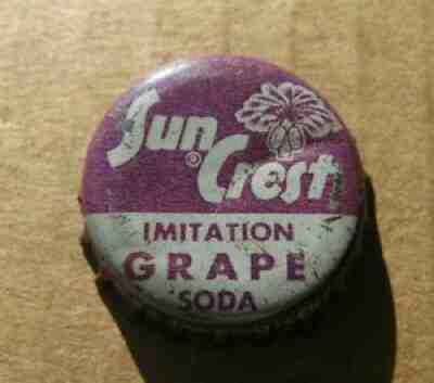 SUN CREST GRAPE SODA CORK CAP SOUTH CAROLINA SC TAX VINTAGE VERSION #2