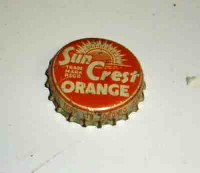 Vintage Sun Crest Orange Soda Bottle Cork Cap Toronto Canada Very Good Used