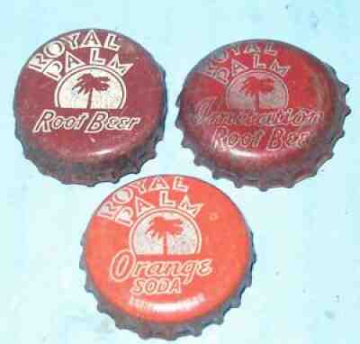 Vintage Royal Palm Soda Pop Bottle Cap Lot Orange Root Beer Imitation Root Beer