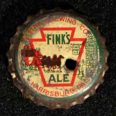 FINK'S ALE BEER PA TAX CORK BEER BOTTLE CAP HARRISBURG PENNSYLVANIA PENN VINTAGE