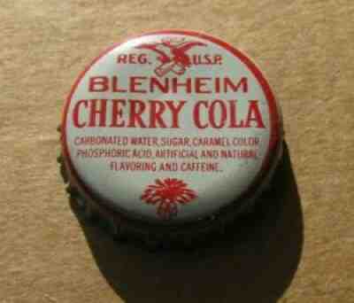 BLENHEIM CHERRY COLA SODA BOTTLE CAP SOUTH CAROLINA SC TAX VINTAGE 1970'S/80'S
