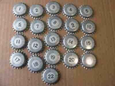 21 UNUSED VINTAGE TEST BOTTLE CAPS COLLECTIBLE UNCOMMON HARD TO FIND CROWNS