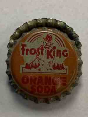 VINTAGE FROST KING ORANGE SODA BOTTLE CAP NOS CORK LINED SNOWMAN GRAPHICS