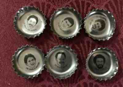Vintage NFL COKE Bottle Tops. Lot of 6