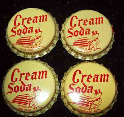 Lot of 4 Vintage Duke Cream Soda Unused Soda Pop Bottle Caps Top Hat Baby