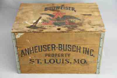 VINTAGE ANHEUSER BUSCH BUDWEISER WOOD CRATE BOTTLE CAP CHECKERS ST LOUIS MO