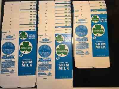 Vintage Clover Leaf Milk Cartons Unused Skim Milk One Half Gallon 1983 Â x24Â 