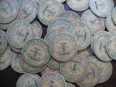 53 VINTAGE MILK CAPS FROM AN ESTATE