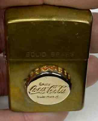 Vintage Coca Cola 1932-1989 Bottle Cap BRASS Zippo Lighter