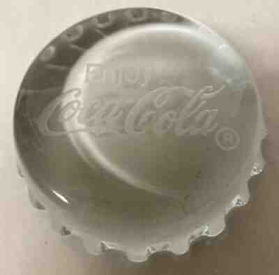 VTG COCA COLA SODA GLASS COKE BOTTLE CAP ADVERTISING PAPERWEIGHT