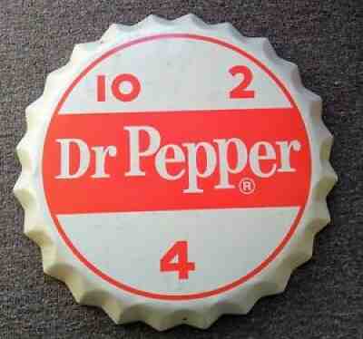 RARE "Vintage" DR PEPPER Large Metal BOTTLE CAP SIGN....NICE!