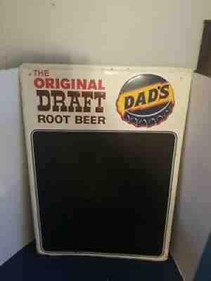 (VTG) 1950's Dad's Root beer 3-D bottle cap Chalk Board store advertising sign