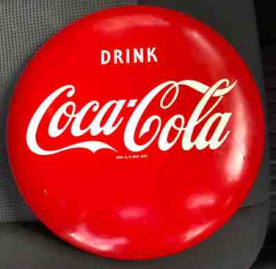 CLEAN Vintage Antique Coke Coca Cola Tin Non Porcelain Button Bottle Cap Sign AM