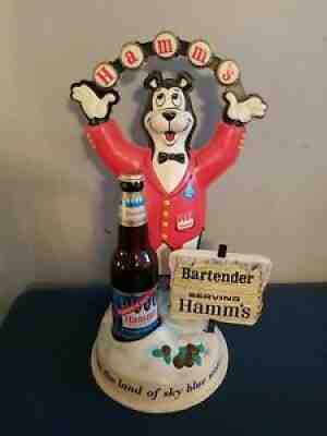 (VTG) 1960s hamms beer bear back bar statue juggler bottle caps statue mn