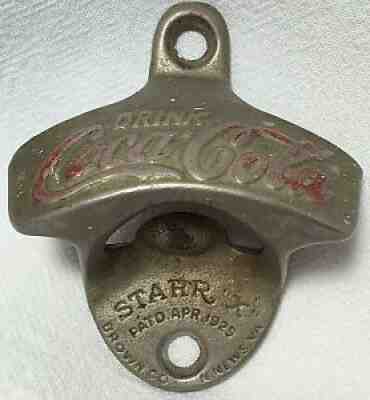 Vintage STARR "X" Wall Mount COCA-COLA Bottle Cap Opener Pat'd 1925 Brown Co. #4