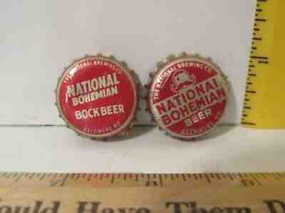Vintage Lot of 2 NATIONAL BOHEMIAN BOCK BEER Caps Baltiomre Maryland