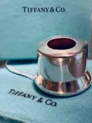 Vintage TIFFANY Sterling Silver BOTTLE CAP or STOPPER with flannel keeper