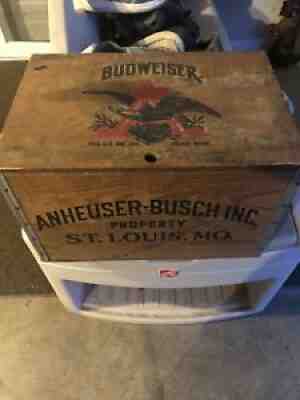 VINTAGE ANHEUSER BUSCH BUDWEISER WOOD CRATE BOTTLE CAP CHECKERS ST LOUIS MO