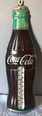 Vintage Early Robertson Coca-Cola Bottlecap Working Thermometer Advertising